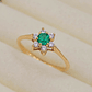 Anillo roseta esmeralda y circones 2.5 grs Oro 18k - Miniatura 2