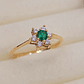 Anillo roseta esmeralda y circones 2.5 grs Oro 18k - Miniatura 4