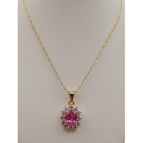 Cadena limada 50 cm y colgante lady rosa de Francia 2.2 cm 4.3 grs Oro 18k