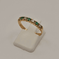 Anillo medio cintillo esmeralda y circones 2.8 grs Oro 18k - Miniatura 3