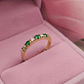 Anillo medio cintillo esmeralda y circones 2.8 grs Oro 18k - Miniatura 4