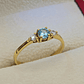 Anillo princesa aguamarina y circones 2.3 grs Oro 18k - Miniatura 3