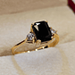 Anillo reina onix circones 2.8 grs Oro 18k - Miniatura 4