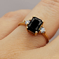Anillo reina onix circones 2.8 grs Oro 18k - Miniatura 2