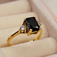 Anillo reina onix circones 2.8 grs Oro 18k - Miniatura 5