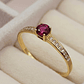 Anillo solitario Cintillo rubí y circones 1.9 grs Oro 18k - Miniatura 1