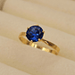 Anillo solitario seis grifas zafiro 2 grs Oro 18k - Miniatura 2