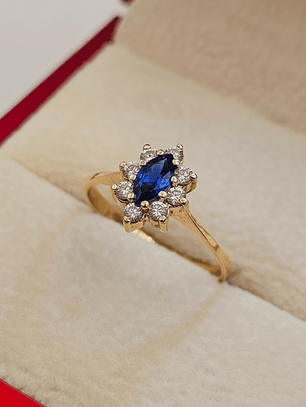 Anillo lady zafiro 3 grs Oro 18k