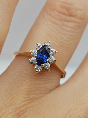 Anillo lady zafiro 3 grs Oro 18k