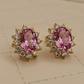 Aros Reina rosa de francia y circones 1.5 cm 5.7 grs Oro 18k - Miniatura 2