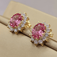 Aros Reina rosa de francia y circones 1.5 cm 5.7 grs Oro 18k - Miniatura 1