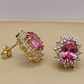 Aros Reina rosa de francia y circones 1.5 cm 5.7 grs Oro 18k - Miniatura 6