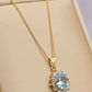 Cadena grumete 50 cm y colgante reina aguamarina circones 2.2 cm 5 grs Oro 18k - Miniatura 4
