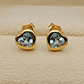 Aros corazón aguamarina 7.5 mm 1.5 grs Oro 18k - Miniatura 3