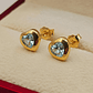 Aros corazón aguamarina 7.5 mm 1.5 grs Oro 18k - Miniatura 5