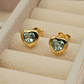 Aros corazón aguamarina 7.5 mm 1.5 grs Oro 18k - Miniatura 2