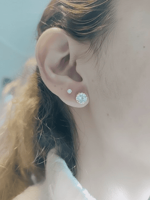 Aros Chatón redondo circon 2.3 grs Oro 18 k