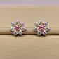 Aros roseta rosa de francia y circones 9 mm 2.3 grs Oro 18k - Miniatura 4