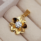 Colgante flor circon 1.2 cm 1.1 grs Oro 18k - Miniatura 3