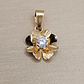 Colgante flor circon 1.2 cm 1.1 grs Oro 18k - Miniatura 2