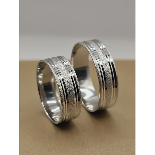 Argollas de matrimonio satinadas brillo 6 mm 8 grs Oro blanco 18k