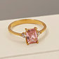 Anillo reina rosa de francia y circones 2.4 grs Oro 18k   - Miniatura 1