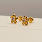 Aros flor circon 7 mm 1.2 grs Oro 18k - Miniatura 4