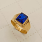 Anillo sello zafiro 4 grs Oro 18k - Miniatura 10