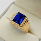 Anillo sello zafiro 4 grs Oro 18k - Miniatura 11
