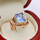 Anillo sello aguamarina 4 grs Oro 18k - Miniatura 9