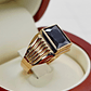 Anillo sello onix 4 grs Oro 18k - Miniatura 5