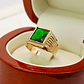 Anillo sello esmeralda 4 grs Oro 18k - Miniatura 8