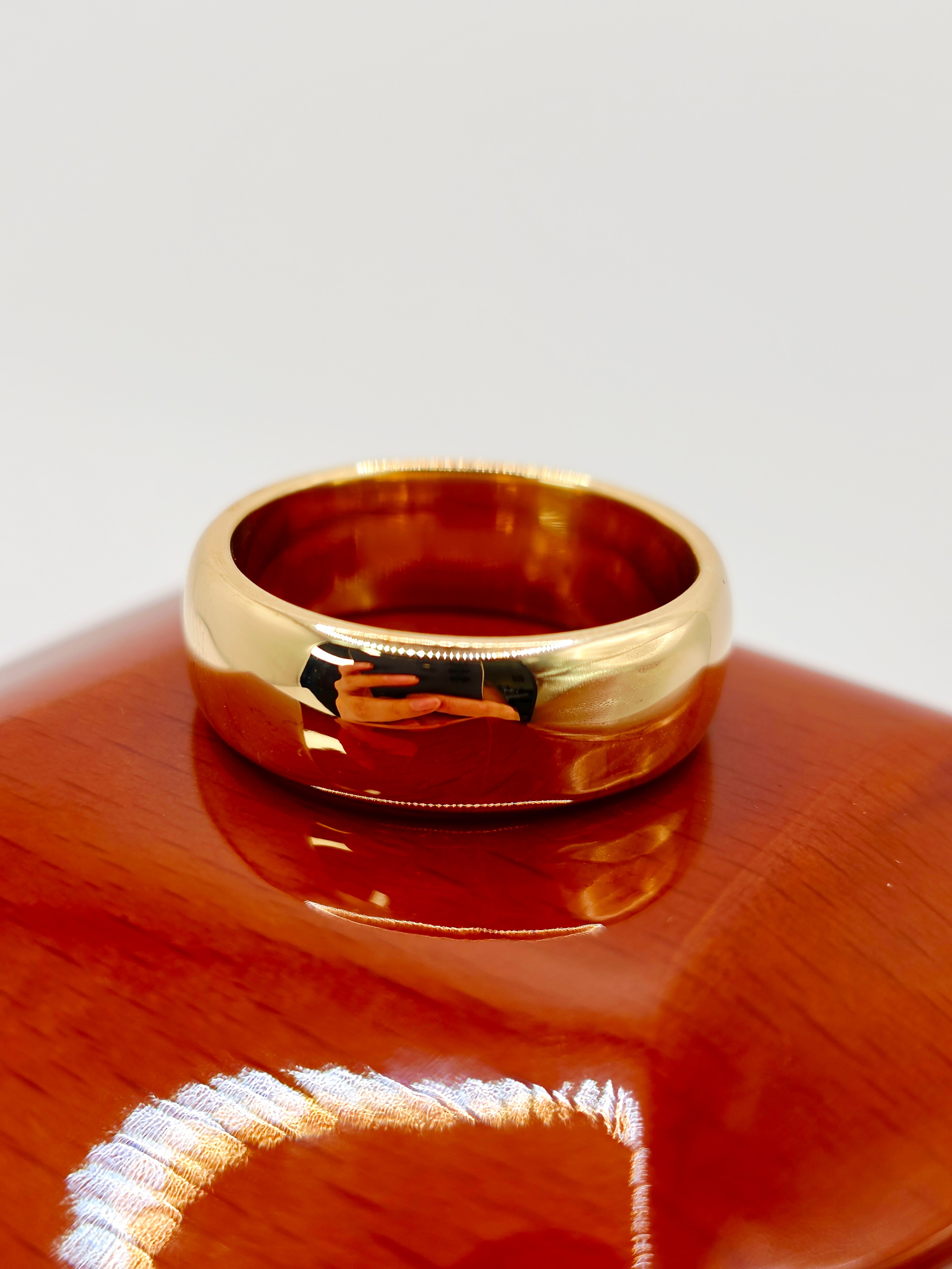 Anillo media caña 8 mm 18 grs Oro 18k 1