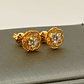Aros doble flor panal circón 9 mm 2.1 grs Oro 18k - Miniatura 6