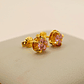 Aros chatón redondo rosa de Francia 7 mm 1.6 grs Oro 18k - Miniatura 5