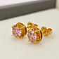 Aros chatón redondo rosa de Francia 7 mm 1.6 grs Oro 18k - Miniatura 2
