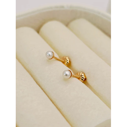 Aros perla cultivada 3 mm 0.8 grs Oro 18k