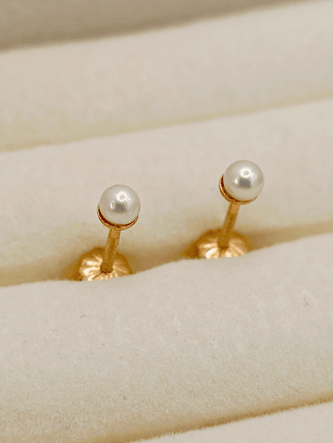 Aros perla cultivada 3 mm 0.8 grs Oro 18k