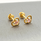 Aros corazón rosa de Francia 7 mm 1.1 grs Oro 18k - Miniatura 3