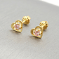 Aros corazón rosa de Francia 7 mm 1.1 grs Oro 18k - Miniatura 5