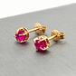 Aros chatón redondo rubí 5 mm 1.1 grs Oro 18k - Miniatura 2