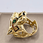 Anillo pantera esmeraldas y onix 28 grs Oro 18k - Miniatura 9