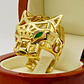 Anillo jaguar esmeraldas y onix 28 grs Oro 18k - Miniatura 4