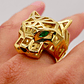 Anillo jaguar esmeraldas y onix 28 grs Oro 18k - Miniatura 6