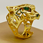 Anillo jaguar esmeraldas y onix 28 grs Oro 18k - Miniatura 7
