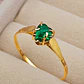 Anillo chatón corazón esmeralda 1.1 grs Oro 18k - Miniatura 4