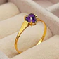 Anillo chatón corazón amatista 1.1 grs Oro 18k - Miniatura 3