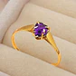 Anillo chatón corazón amatista 1.1 grs Oro 18k - Miniatura 5