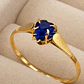 Anillo chatón corazón zafiro 1.1 grs Oro 18k - Miniatura 2
