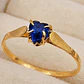 Anillo chatón corazón zafiro 1.1 grs Oro 18k - Miniatura 5